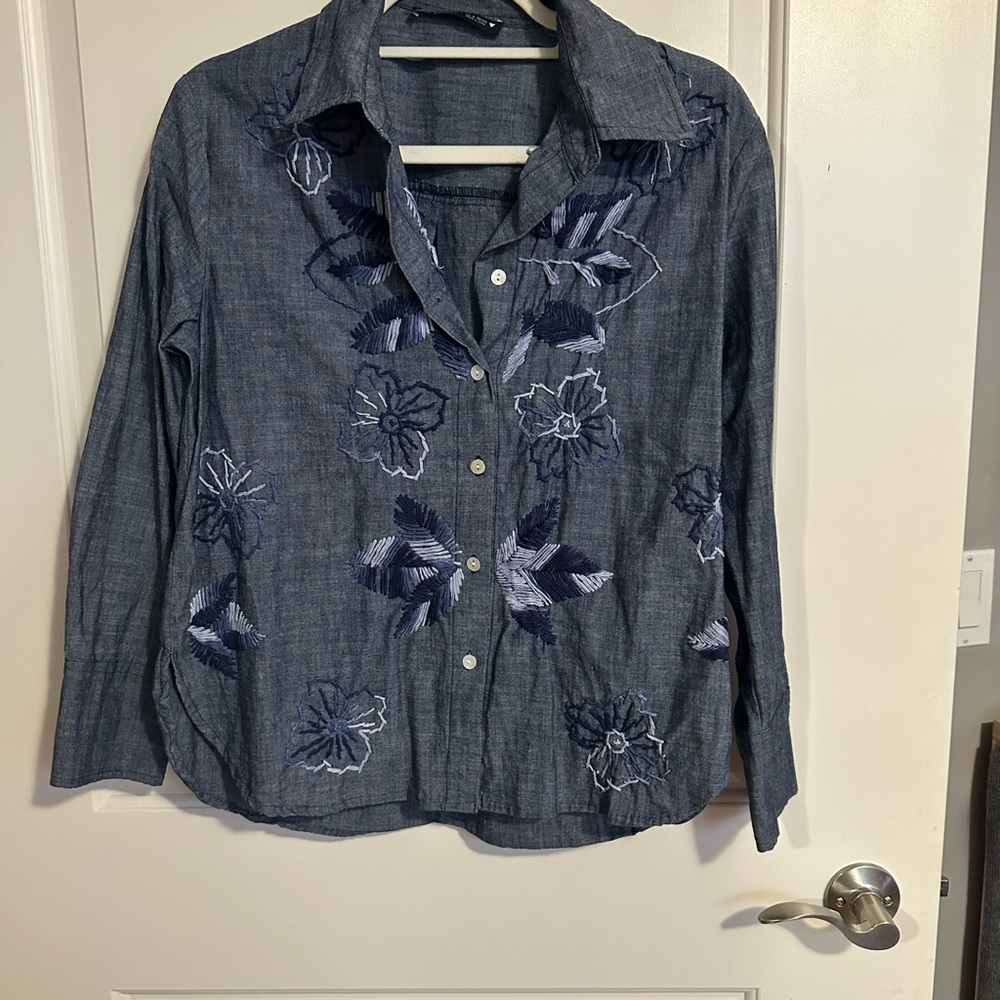 Embroidered Button-Up Shirt